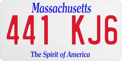 MA license plate 441KJ6