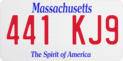 MA license plate 441KJ9