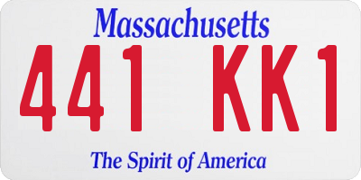 MA license plate 441KK1