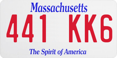 MA license plate 441KK6