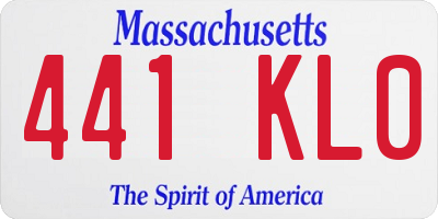 MA license plate 441KL0