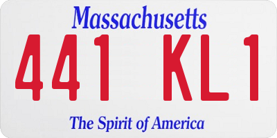 MA license plate 441KL1