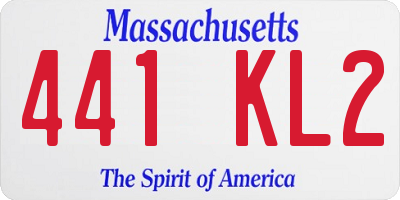MA license plate 441KL2