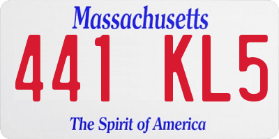 MA license plate 441KL5