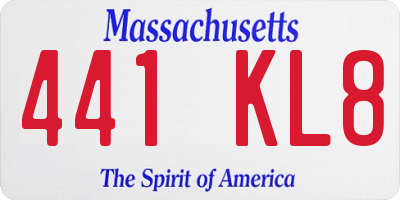 MA license plate 441KL8
