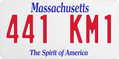 MA license plate 441KM1