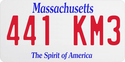 MA license plate 441KM3