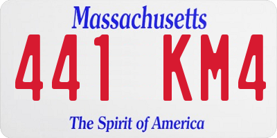 MA license plate 441KM4