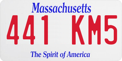 MA license plate 441KM5