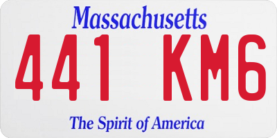 MA license plate 441KM6