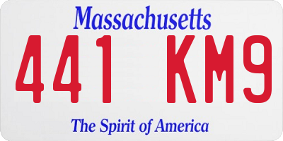 MA license plate 441KM9