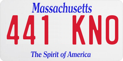 MA license plate 441KN0