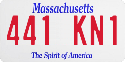 MA license plate 441KN1