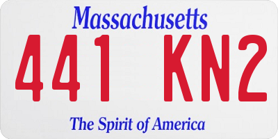 MA license plate 441KN2