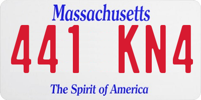 MA license plate 441KN4