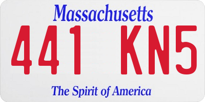 MA license plate 441KN5