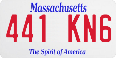 MA license plate 441KN6
