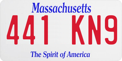 MA license plate 441KN9