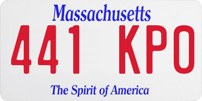 MA license plate 441KP0