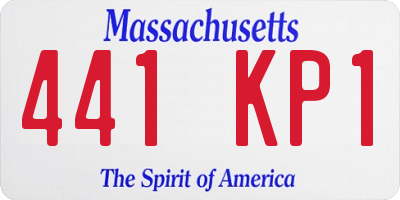 MA license plate 441KP1