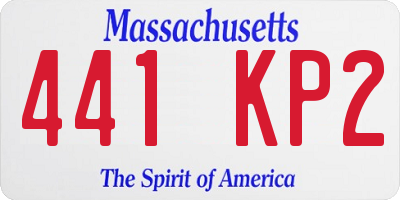 MA license plate 441KP2