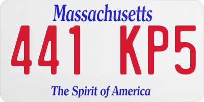 MA license plate 441KP5