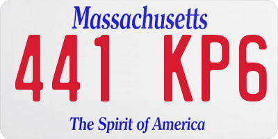 MA license plate 441KP6