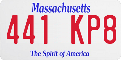 MA license plate 441KP8