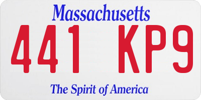 MA license plate 441KP9