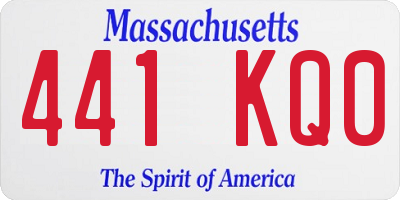 MA license plate 441KQ0