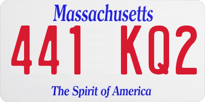 MA license plate 441KQ2