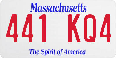 MA license plate 441KQ4