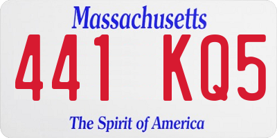 MA license plate 441KQ5