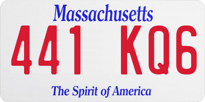 MA license plate 441KQ6