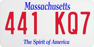 MA license plate 441KQ7