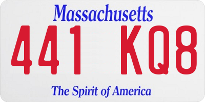 MA license plate 441KQ8