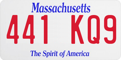 MA license plate 441KQ9