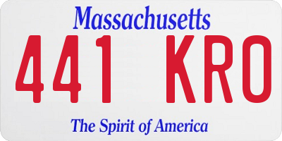 MA license plate 441KR0