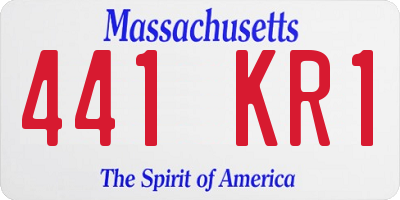 MA license plate 441KR1