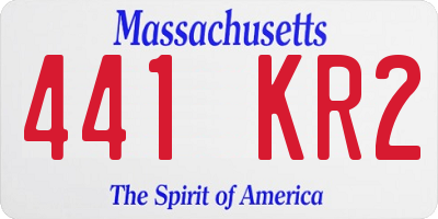 MA license plate 441KR2