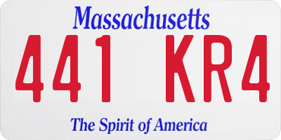 MA license plate 441KR4