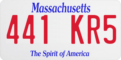 MA license plate 441KR5