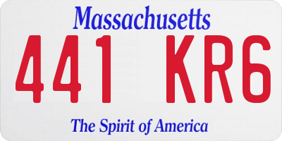 MA license plate 441KR6