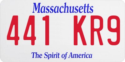 MA license plate 441KR9