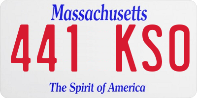 MA license plate 441KS0