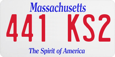 MA license plate 441KS2