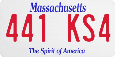 MA license plate 441KS4