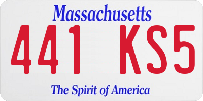 MA license plate 441KS5