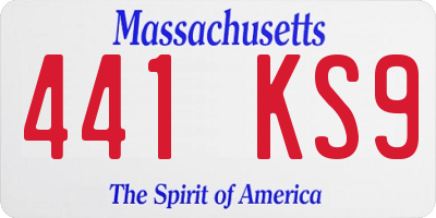 MA license plate 441KS9