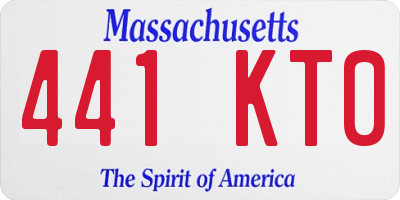 MA license plate 441KT0